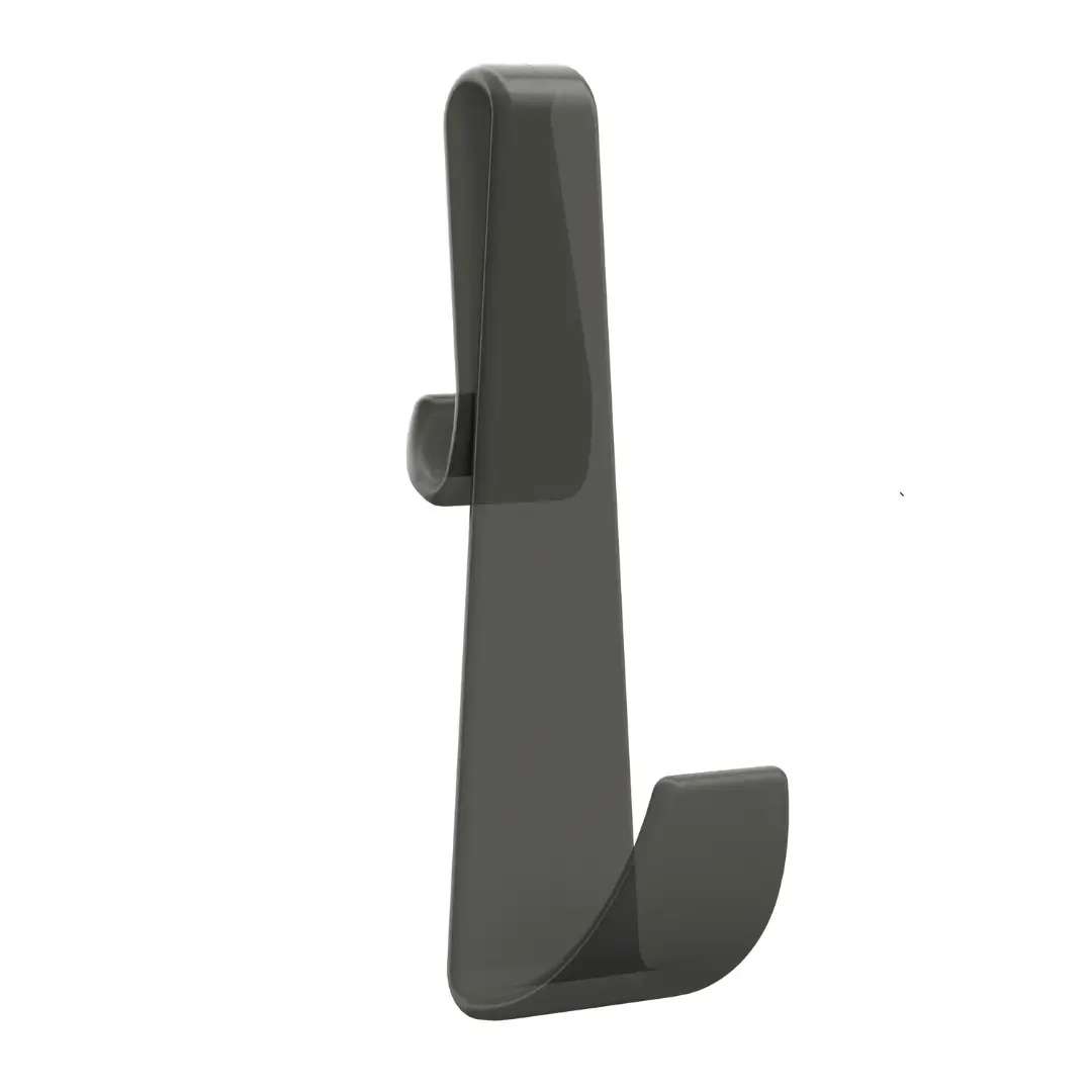 Black robe hook mounted in a wetroom, offering a sleek solution for towel or robe hanging in modern bathrooms – DDL Tiles