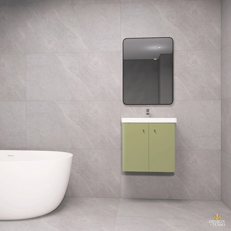 Care Wall Hung Vanity Unit 600mm 2 Doors Green DDL Tiles