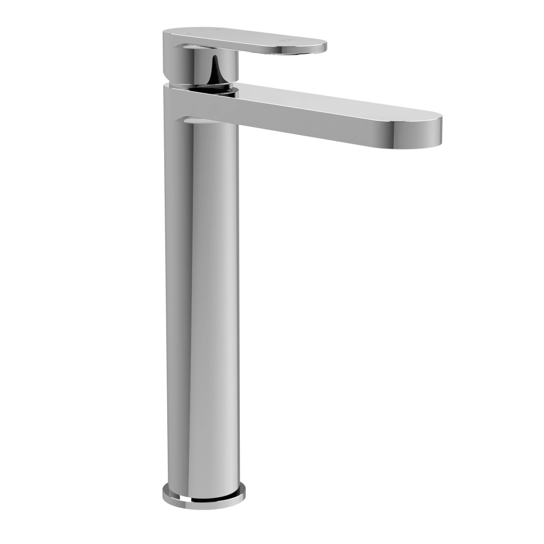 che370_taps_v1_co Chrome mono basin mixer with sleek spout for vessel sinks, modern design and single lever control – DDL Tiles