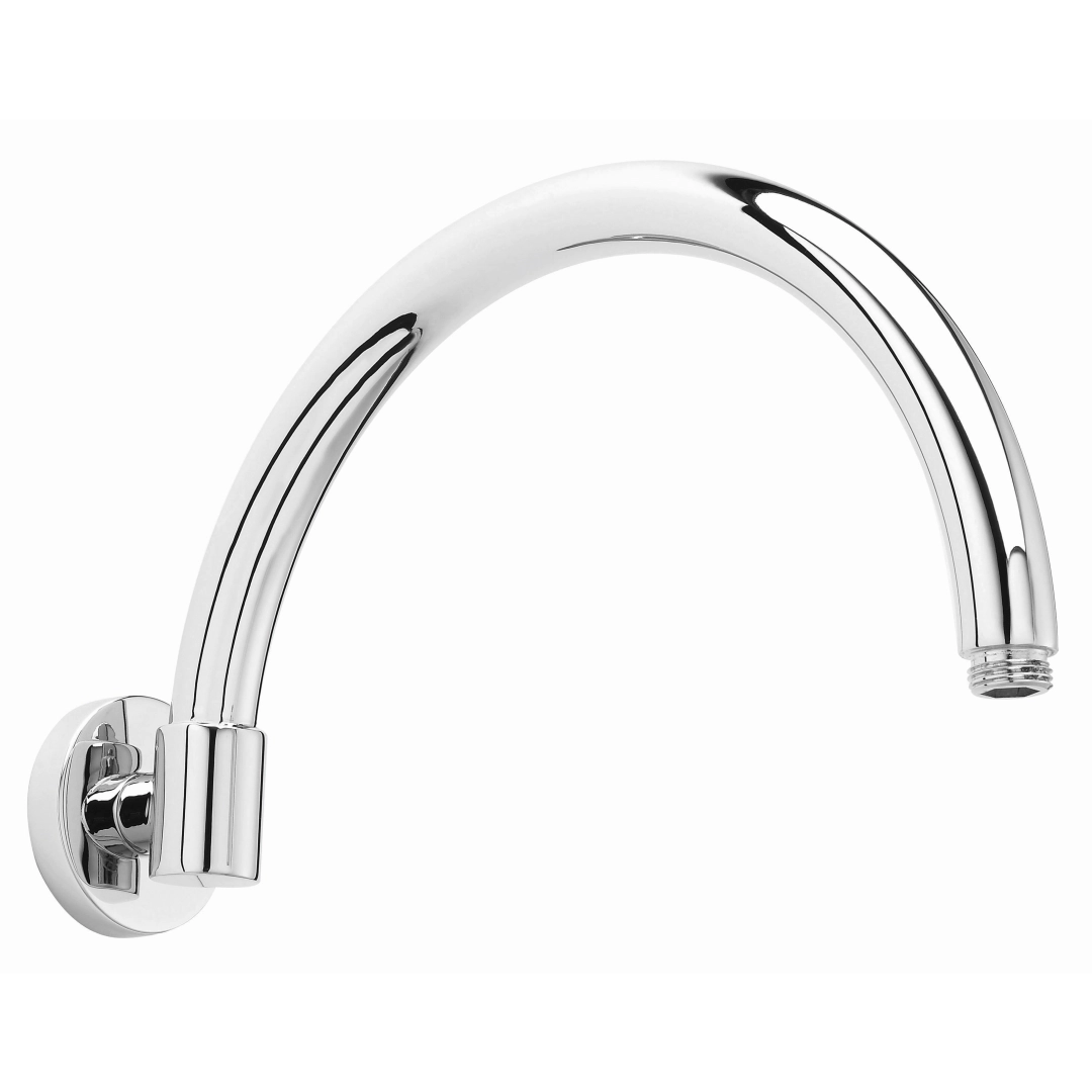 Chrome 90mm arched shower arm for classic Victorian-style bathroom interiors – timeless and elegant – DDL Tiles
