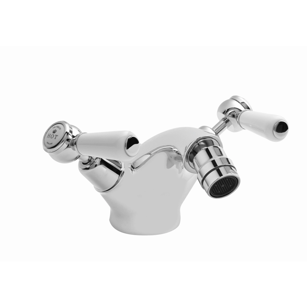 Victrion chrome mono bidet mixer with single lever control in traditional vintage design – DDL Tiles