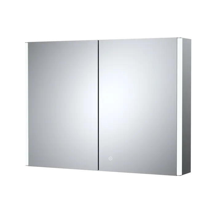 Chrome LED mirror with touch sensor, frameless modern design in a bright bathroom setting – DDL Tiles