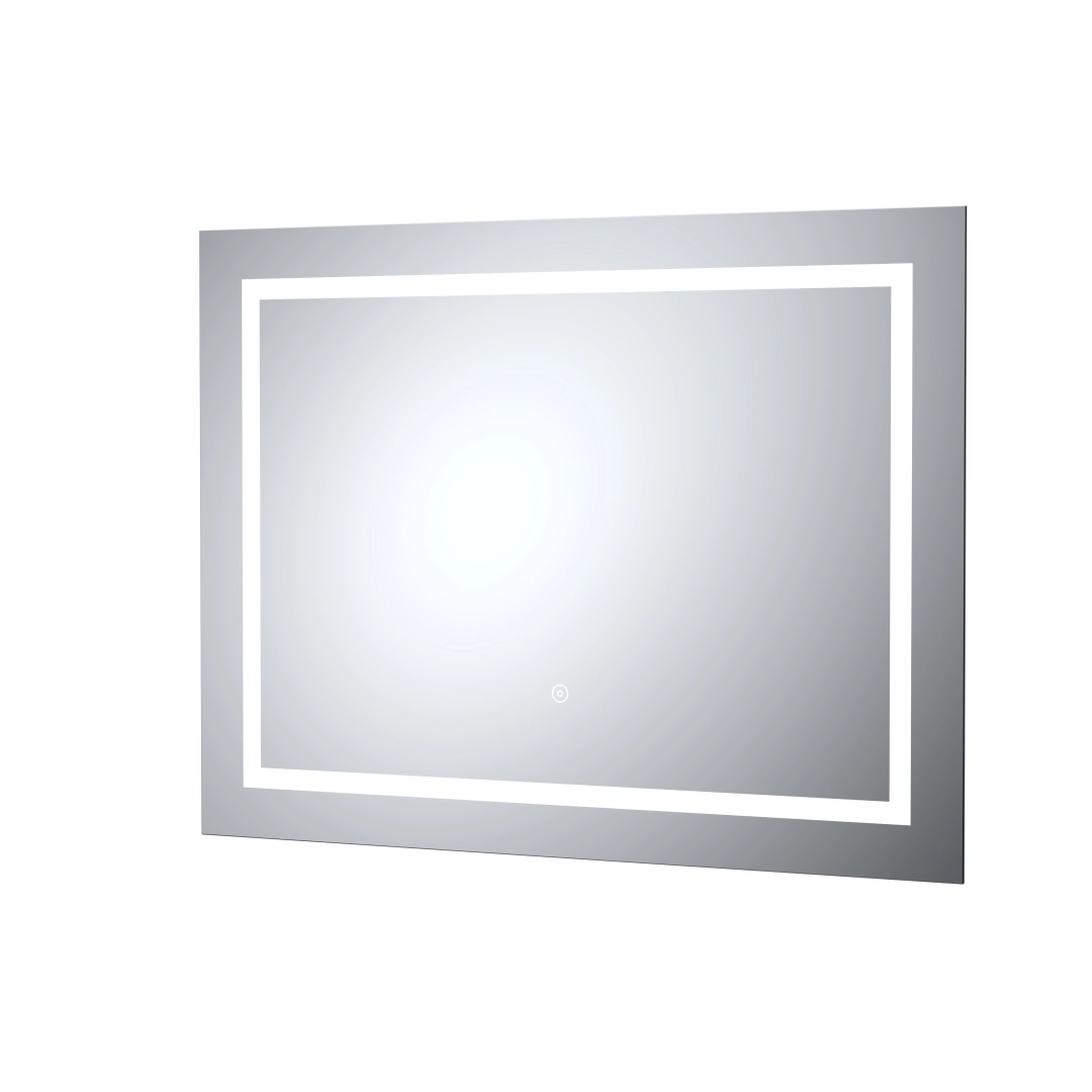 Chrome touch sensor LED mirror with soft, even lighting in a stylish vanity setup, modern feel – DDL Tiles
