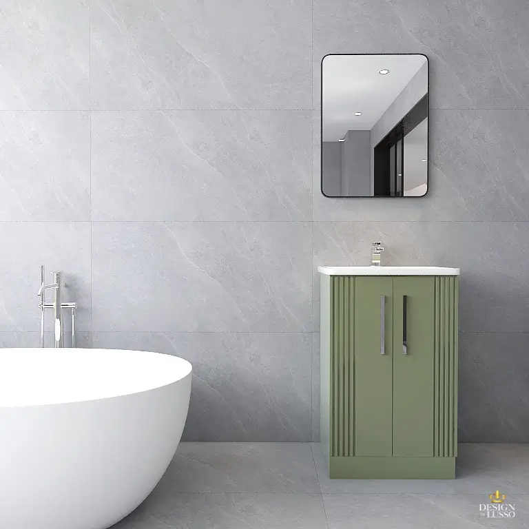 Artico Floorstanding Vanity Unit 600mm 2 Door Green DDL Tiles