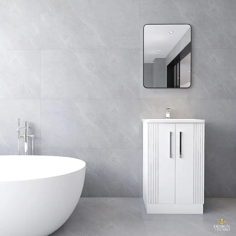 Artico Floorstanding Vanity Unit 600mm 2 Door White DDL Tiles