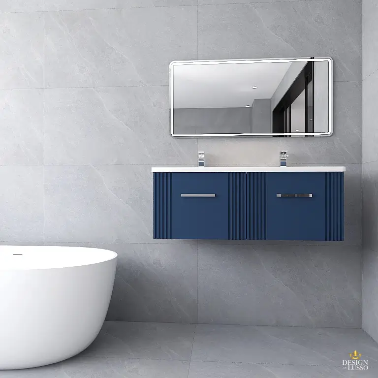 Artico Wall Hung Vanity Unit 1200mm 2 Drawer Blue DDL Tiles