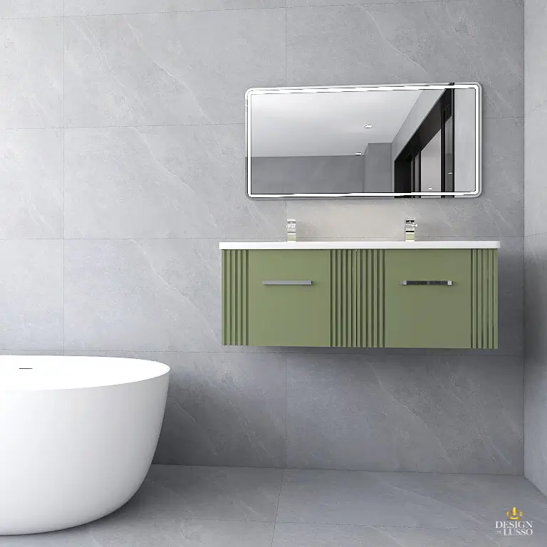 Artico Wall Hung Vanity Unit 1200mm 2 Drawer Green DDL Tiles