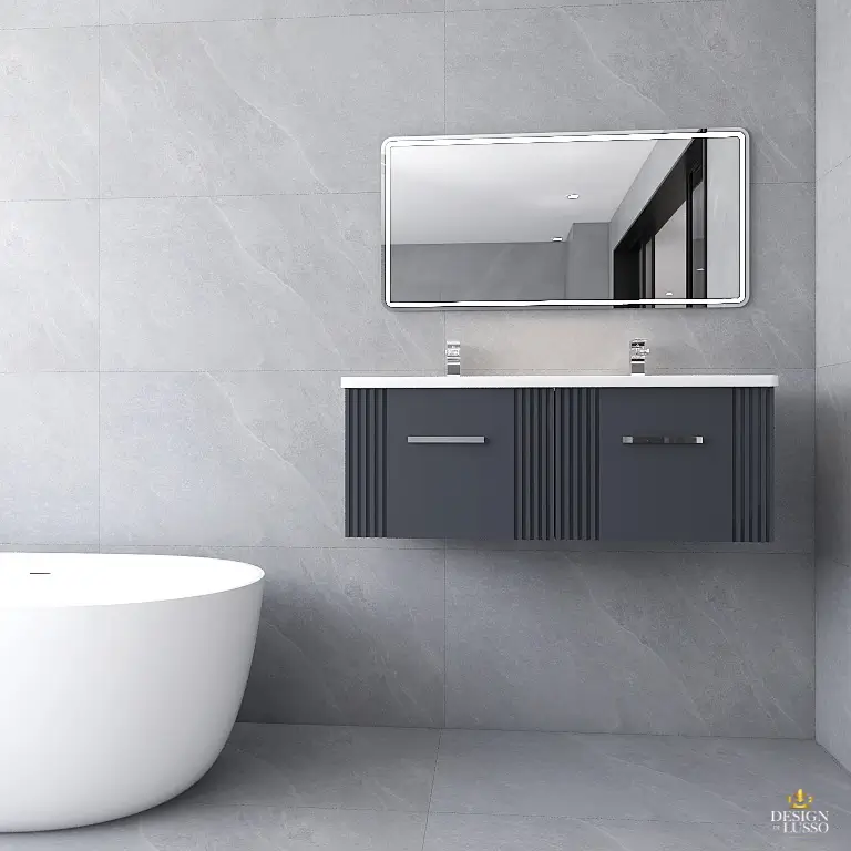 Artico Wall Hung Vanity Unit 1200mm 2 Drawer Soft Black DDL Tiles