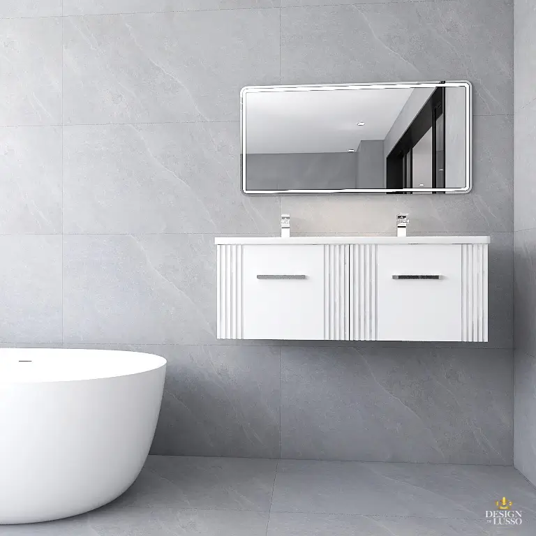 Artico Wall Hung Vanity Unit 1200mm 2 Drawer White DDL Tiles