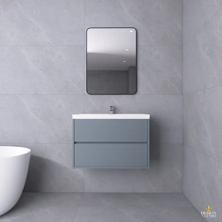 Haven Wall Hung Vanity Unit 800mm 2 Drawers Coastal Grey DDL Tiles