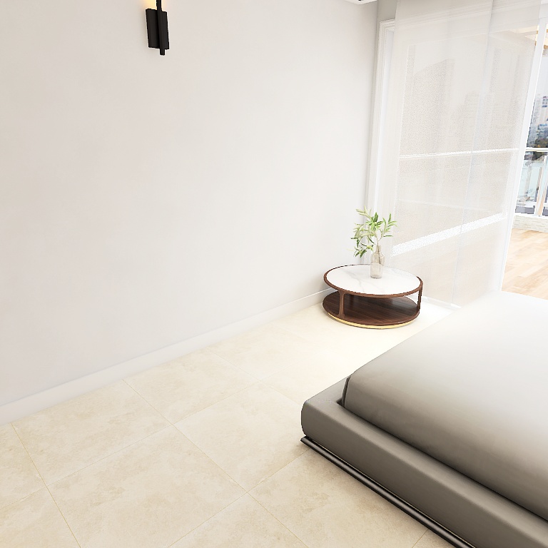 Porcelain tile in soft beige finish covering open-plan ground floor with natural warmth and smooth texture – DDL Tiles