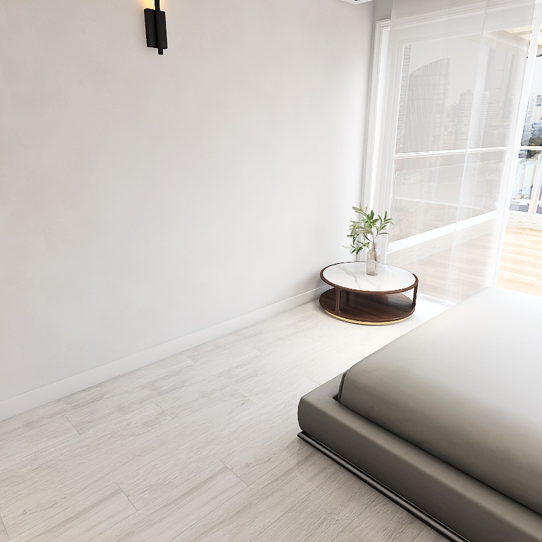 Porcelain wood effect tile in vintage sbiancato finish bringing warm whitewashed texture to floor and wall – DDL Tiles
