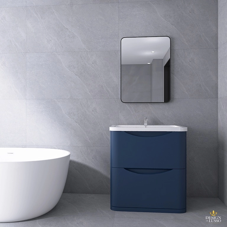 Moon Floorstanding Vanity Unit 800mm 2 Drawer Blue DDL Tiles