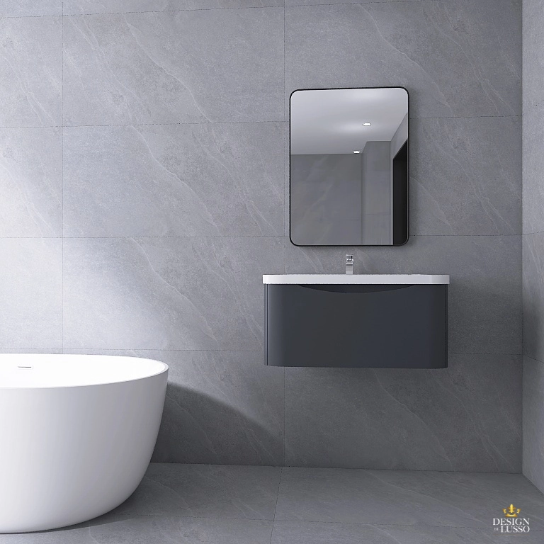 Moon Wall Hung Vanity Unit 800mm 1 Drawer Soft Black DDL Tiles Moon Wall Hung Vanity Unit 800mm 1 Drawer Soft Black DDL Tiles