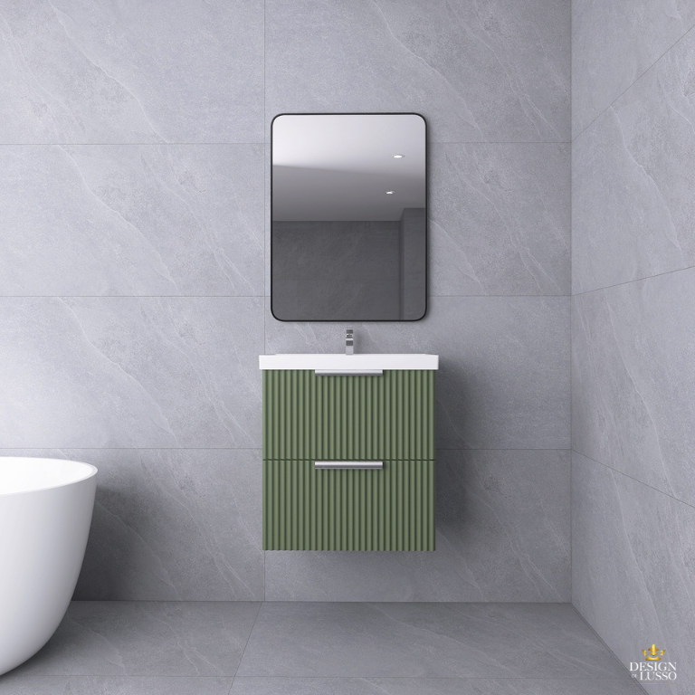 Ripple Vanity Unit 600MM Green Satin DDL Tiles